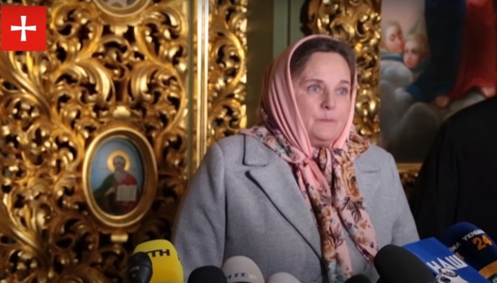 Maria Formanets, a parishioner of the Holy Dormition Church of the UOC in the village of Ptycha. Photo: a video screenshot from the