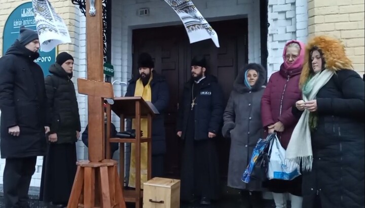 The Divine service at the Lavra Church of St Sergius of Radonezh. Photo: a video screenshot of the Telegram channel