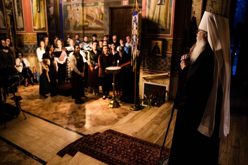 Metropolitan Tikhon addresses the faithful at St. Nicholas'