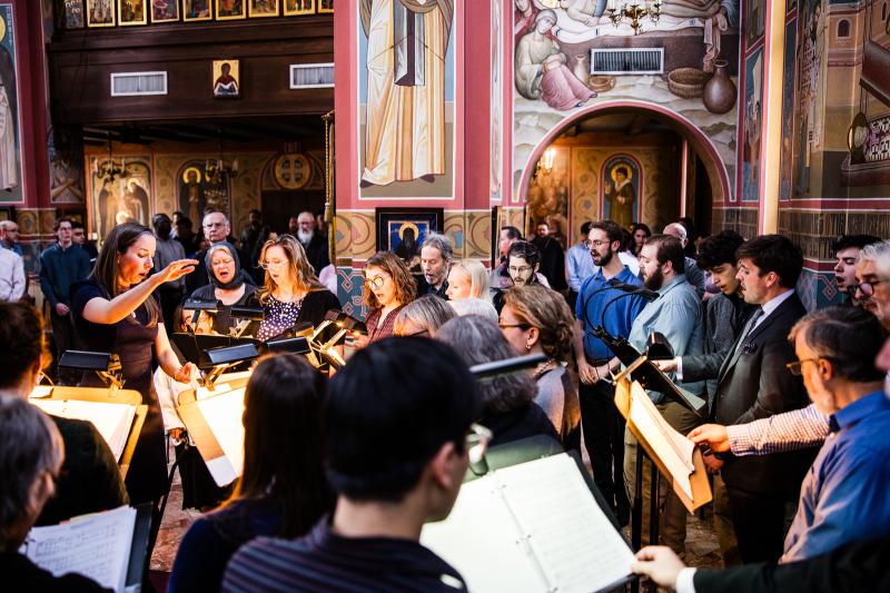 The choir of St. Nicholas Orthodox Cathedral during the Presanctified Liturgy